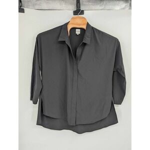 Nic + Zoe Black Button Long Sleeve Blouse Shirt Jacket Womens Sz XL